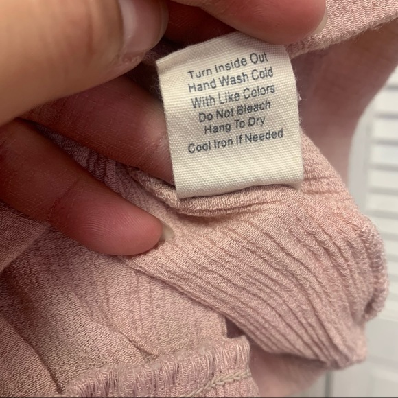 Pink Crepe Wrap Blouse with Black Lace Detailing and Ruffle Sleeves - Picture 8 of 9